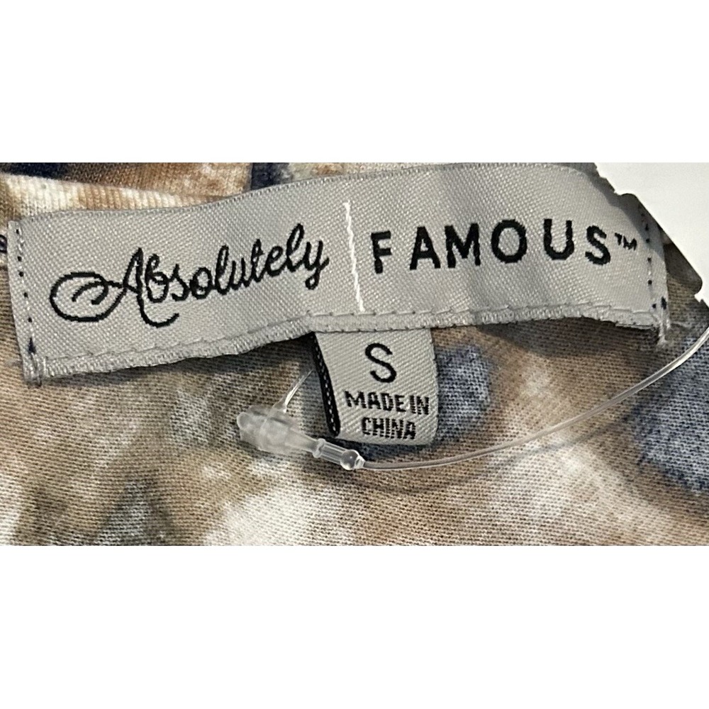 ABSOLUTELY FAMOUS Women's Top Pullover Long Sleeve Small Tie-Dye V-Neck NWT - Picture 7 of 7
